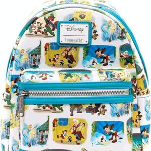 Loungefly Disney Pinocchio Little Golden Book Scenes AOP Mini Backpack